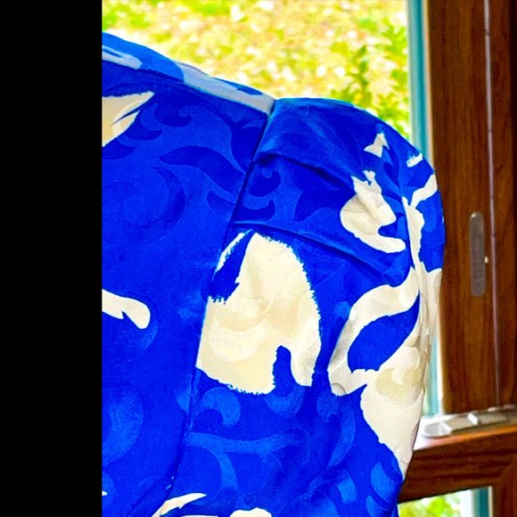 ▪️VTG▪️MAGGY LONDON▪️80's Floral Scroll Jacquard Silk 2-Piece Pleated Skirt Set - Picture 5 of 11